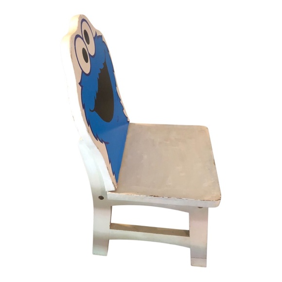 RARE 1980s Wooden Cookie Monster Toddler Chair Vintage Sesame Street - Picture 3 of 5